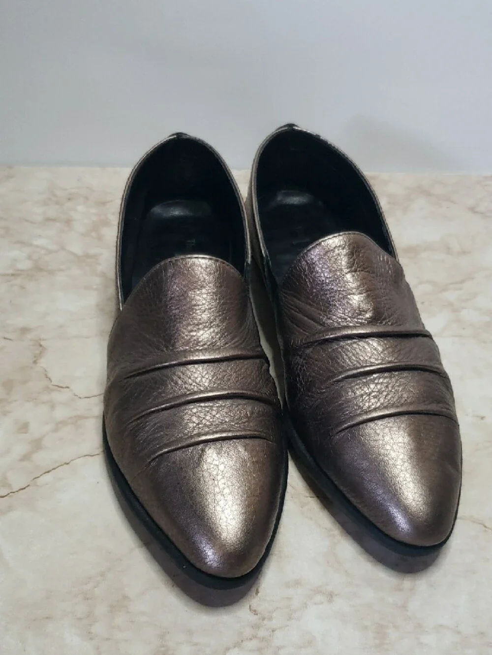 The Flexx Metallic Bronze Pointed Toe Loafers US Size 6